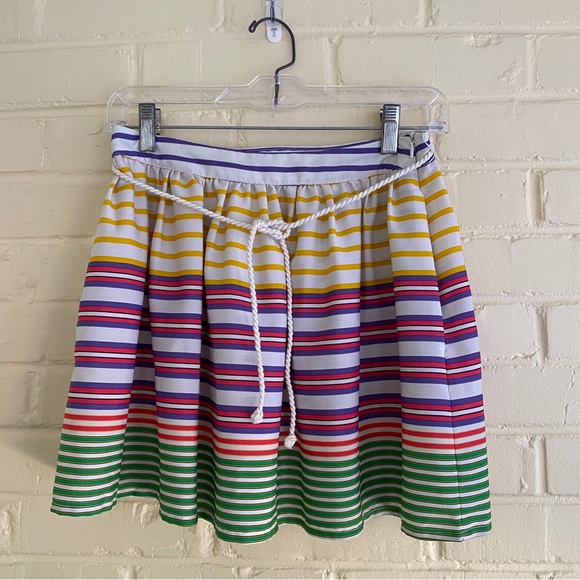 Zara Women’s Mini Skirt With Pockets Nautical Striped Multicolored Size Medium - Picture 1 of 9